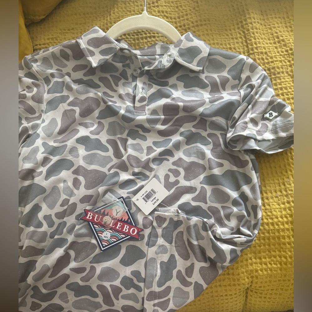 BURLEBO youth Gray Polo Shirt Camouflage Design